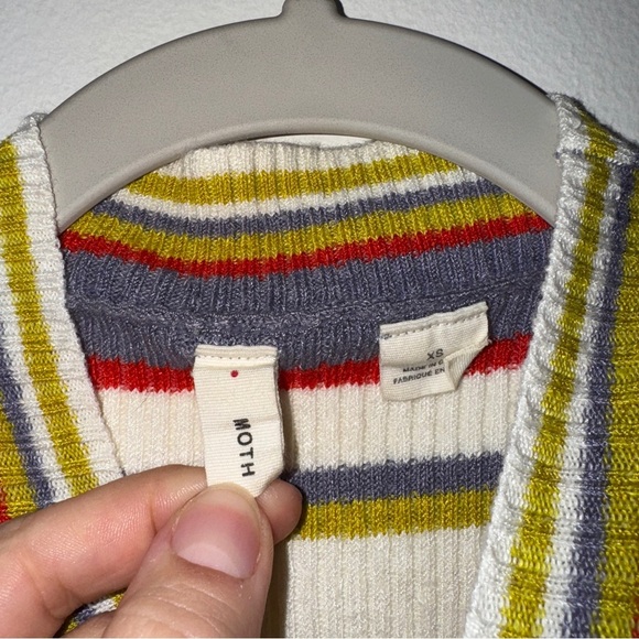 Moth Anthropologie Mock Neck Linen Blend Ribbed Tank Top XS - Picture 6 of 8